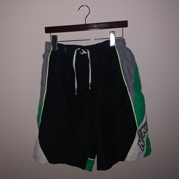 Nike Other - Nike Mens Black & Green Swim Trunks